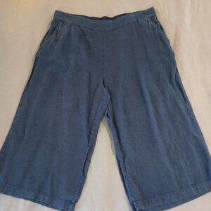 Seasalt Cornwall En Plein Air Cropped Culottes Navy or Maritime UK22/US 18 Linen